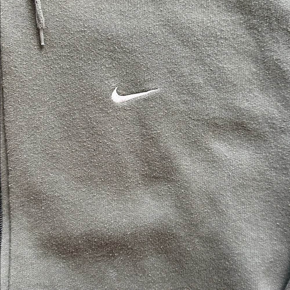 Vtg Nike swoosh full zip hoodie army green